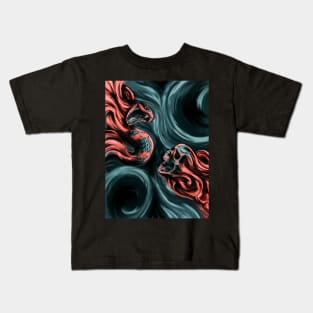 Skull & Snake (emerald) Kids T-Shirt